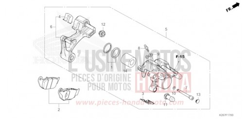ETRIER DE FREIN ARRIERE MSX125AP de 2023